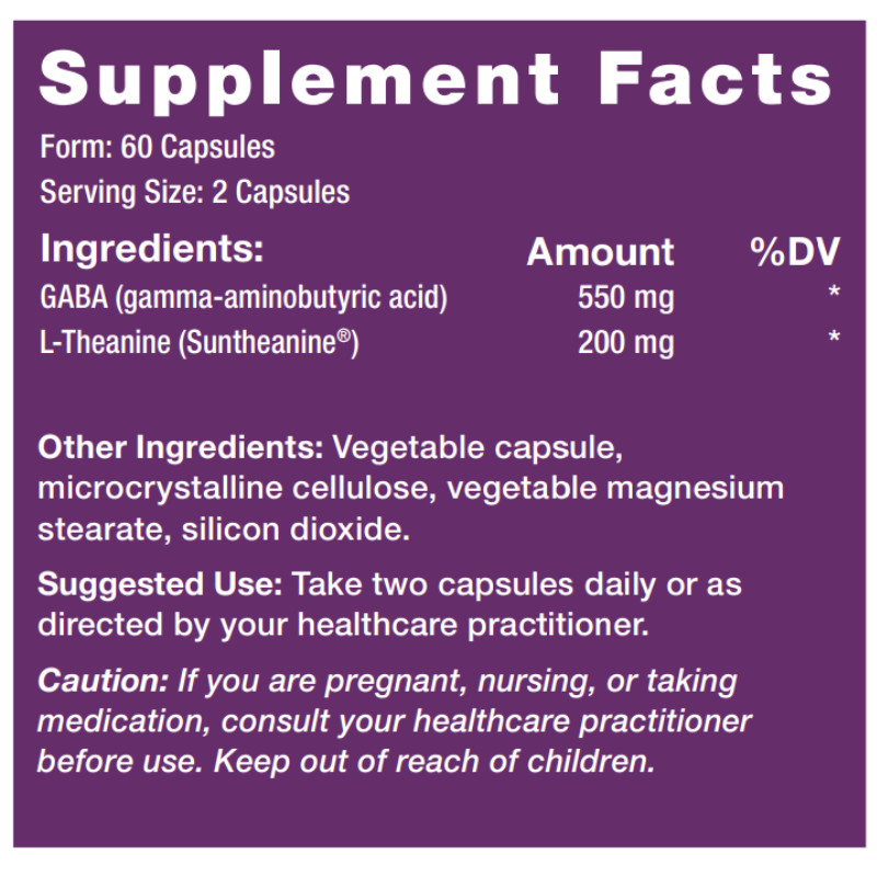 GabaCalm Supplement Facts