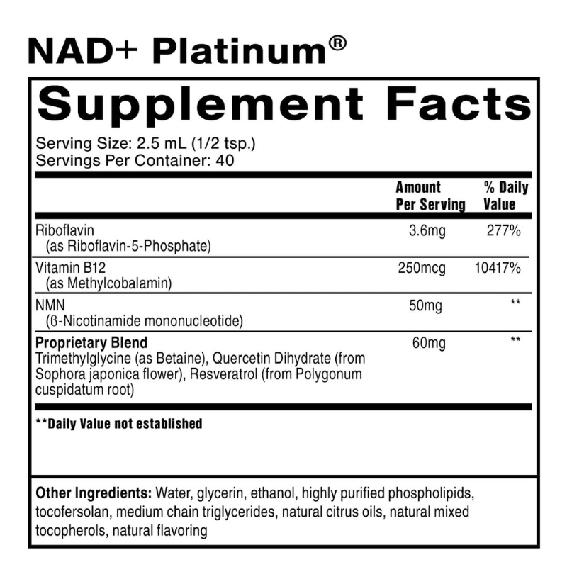 Quicksilver Scientific NAD+ Platinum - 100mL