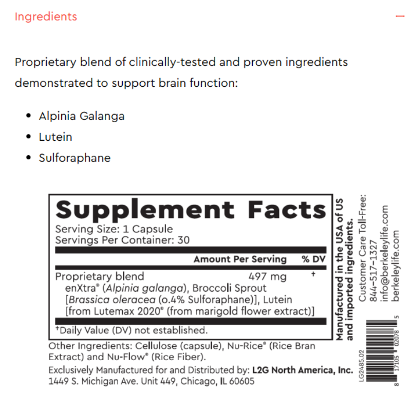 Berkeley Life Cognitive Support