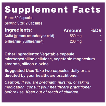 GabaCalm Supplement Facts