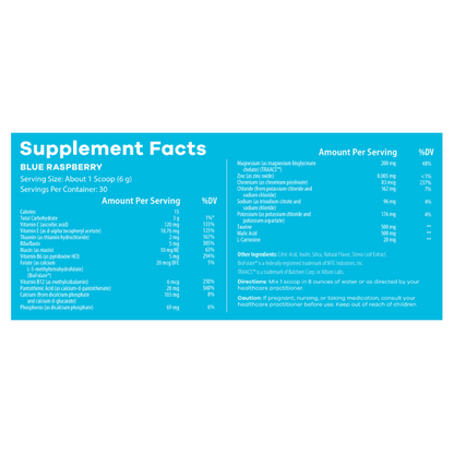 Hydrate Supplement Facts